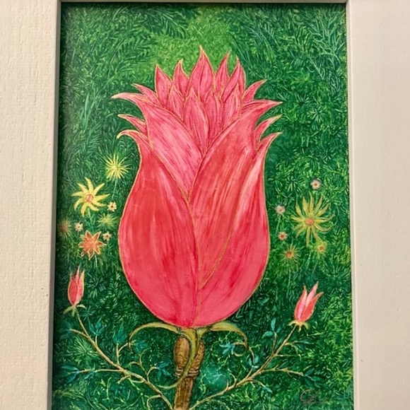 🎉HOST PICK🎉 Phoenix Gem” Original 5 x7 Flower Picture with Handmade Frame NWOT - Picture 2 of 6